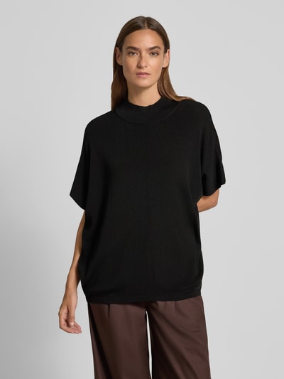 More & More Strickshirt aus Viskose-Mix mit Stehkragen Black 4