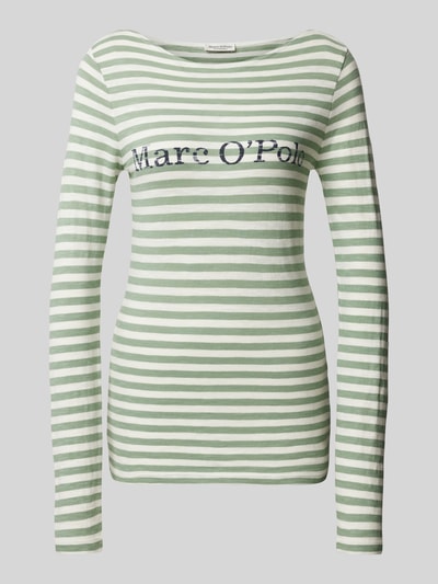 Marc O'Polo Regular Fit Langarmshirt aus gestreiftem Baumwoll-Jersey Mint 2