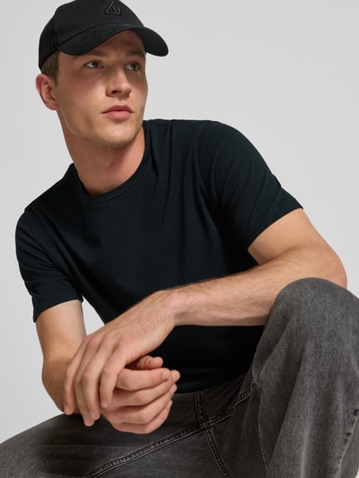 Superdry T-shirt met geribde ronde hals Zwart - 3