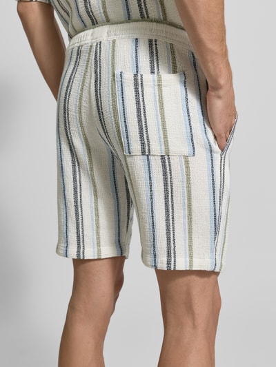 MCNEAL Shorts met streepmotief en tunnelkoord Ecru - 3