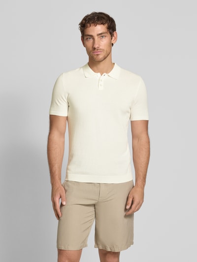 Drykorn Slim fit poloshirt met structuurmotief, model 'TRITON' Offwhite - 4