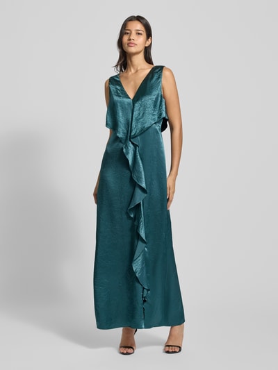 comma Midikleid mit V-Ausschnitt Modell 'EXPLORE' Petrol 4