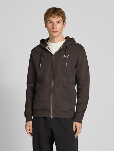 Superdry Sweatjacke mit Logo-Stitching und Kapuze Anthrazit 4