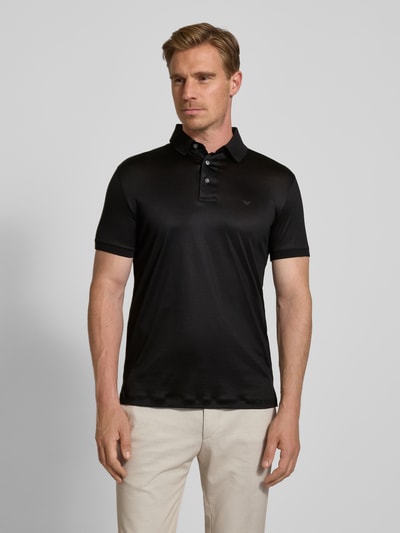 Emporio Armani Regular Fit Poloshirt mit Label-Print Black 4