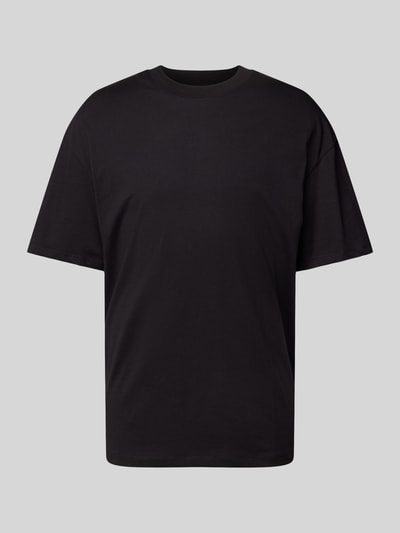 Jack & Jones T-shirt z prążkowanym, okrągłym dekoltem model ‘BRADLEY’ Czarny 2