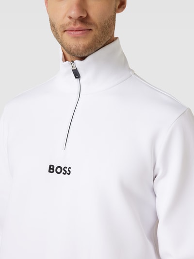 BOSS Green Sweatshirt mit Label-Stitching Modell 'Sweat' Weiß 3
