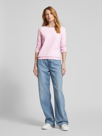 Tom Tailor Denim Regular Fit Strickpullover mit Baumwolle Rosa 1