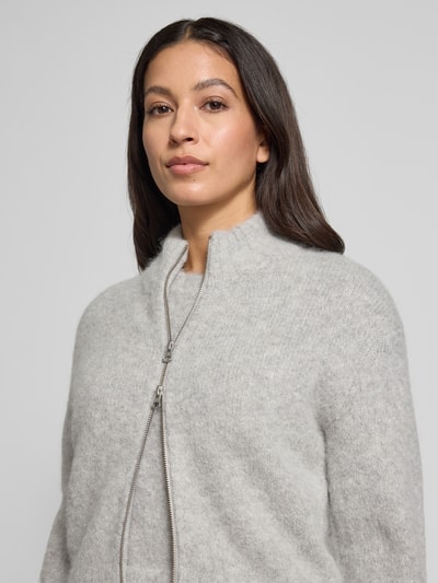 Samsøe Samsøe Cardigan mit Zweiwege-Reißverschluss Modell 'JEANNE' Hellgrau Melange 3