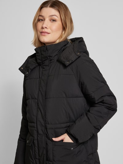 Vero Moda Regular fit gewatteerd jack met klepzakken, model 'DIANA' Zwart - 3