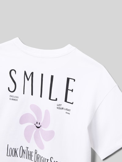 Produktfoto, Regular Fit T-Shirt aus reiner Baumwolle Modell 'SUN-VERAS' von Only, weiß, Motiv-Print, unifarben, Jersey, Rückansicht