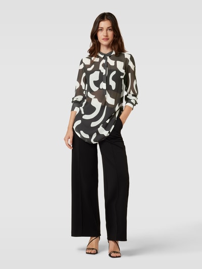 comma Overhemdblouse in transparant design Zwart - 1