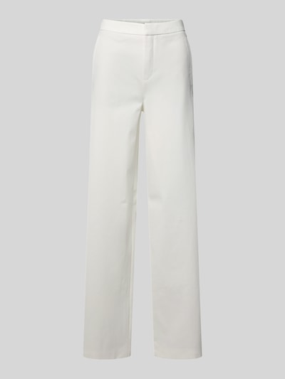 Drykorn Wide leg stoffen broek met strookzakken, model 'FAE' Wit - 2