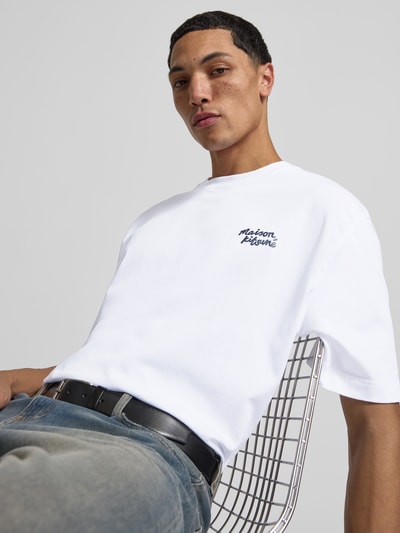 MAISON KITSUNÉ T-Shirt mit Label-Print Weiss 3