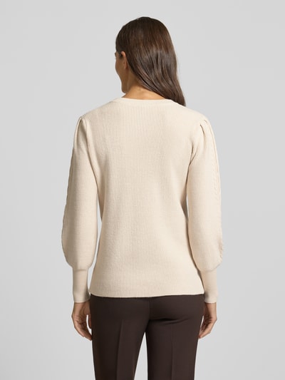 Soyaconcept Sweter z dzianiny z prążkowanymi wykończeniami model ‘KANITA’ Écru melanż 5
