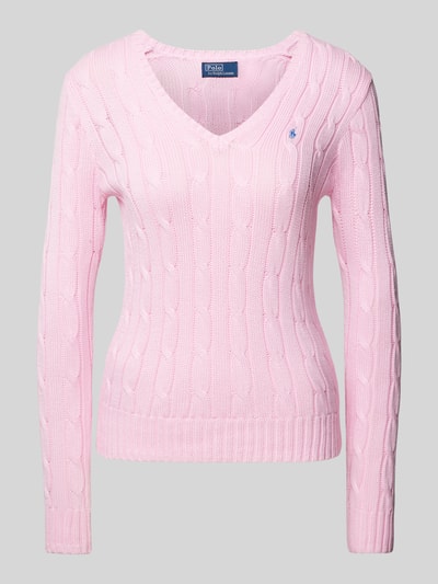 Polo Ralph Lauren Strickpullover mit Logo-Stitching Modell 'KIMBERLY' Rosa 2