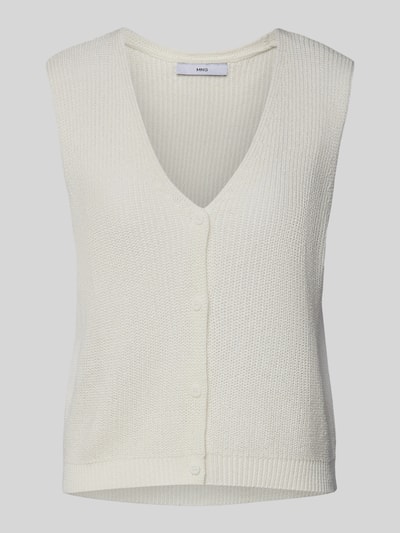 Mango Weste mit V-Ausschnitt Modell 'PALOMA' Offwhite 2