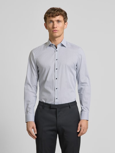 OLYMP Level Five Slim Fit Businesshemd mit Allover-Muster Modell 'NEW YORK' Graphit 4