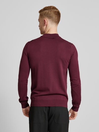 HUGO Strickpullover mit Turtleneck Modell 'San Matteo' Bordeaux 5