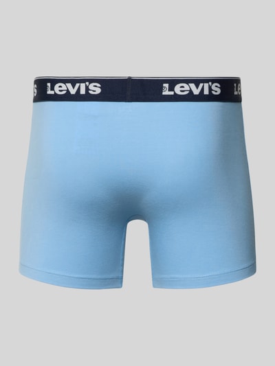 Produktfoto, Trunks aus Baumwoll-Mix im 3er-Pack von Levi's®, niebieski, jednolity kolor, elastyczny pas z logo, materiał bawełniany