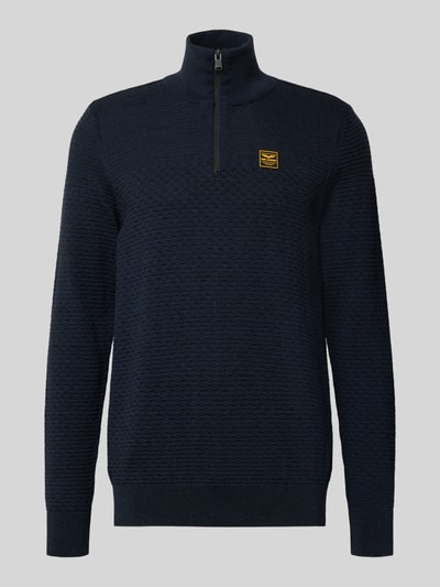 PME Legend Gebreide pullover met ribboorden Marineblauw - 2