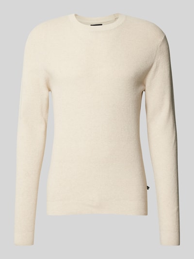 Matinique Gebreide pullover met ronde hals, model 'lagoon' Beige - 2