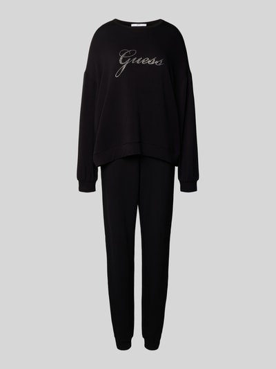 Guess Oversized Pyjama mit Label-Detail Black 1