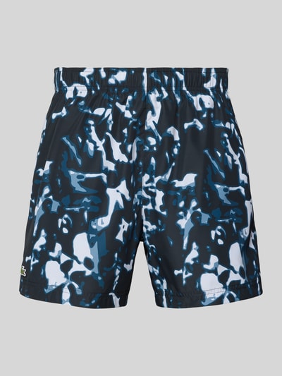 Lacoste Shorts im Allover-Look mit Label-Stitching Dunkelblau 1