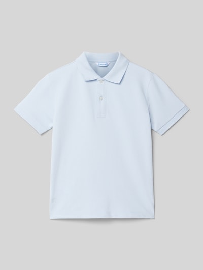 Mayoral Regular Fit Poloshirt mit Label-Stitching Hellblau 1