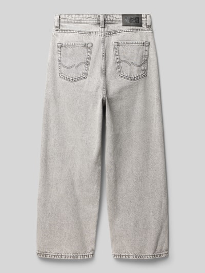 Jack & Jones Straight fit jeans met logopatch, model 'Iron' Lichtgrijs - 3