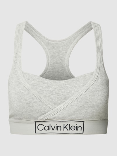 Calvin Klein Underwear Biustonosz typu bralette z efektem dwóch warstw model ‘Reimagine Heritage’ Srebrny melanż 1