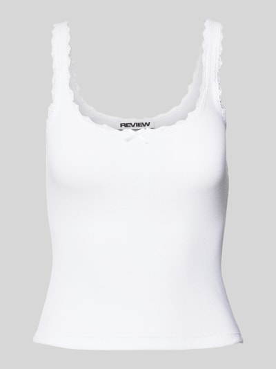 Review Tanktop mit Schleifen-Detail Weiss 2