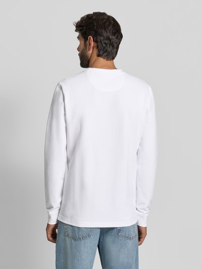 Christian Berg Men Shirt met lange mouwen, structuurmotief en ronde hals Wit - 5