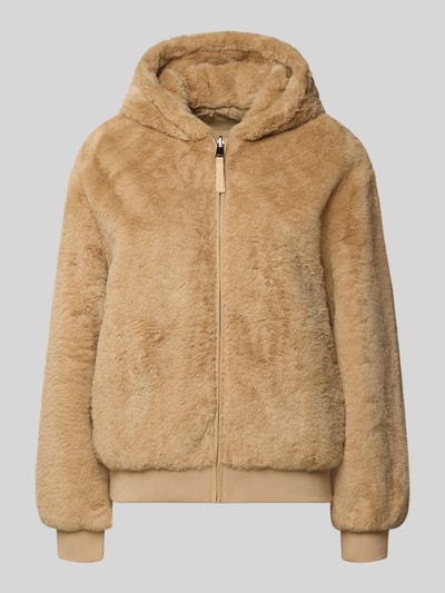 s.Oliver RED LABEL Regular Fit Kunstfelljacke mit Kapuze Beige 2