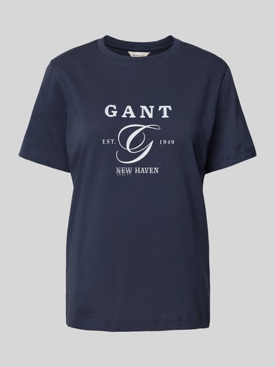 Gant T-Shirt mit Label-Print Marine 2