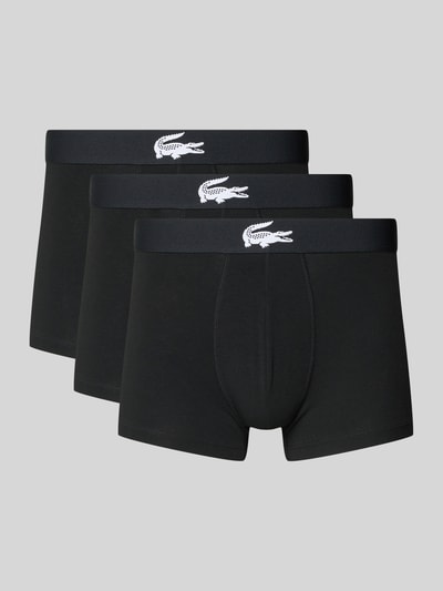 Produktfoto, Pant & Trunk aus Baumwoll-Mix im 3er-Pack von Lacoste in Schwarz mit Logo, glatte Struktur, rechteckige Form, Herren Pant & Trunk von Lacoste