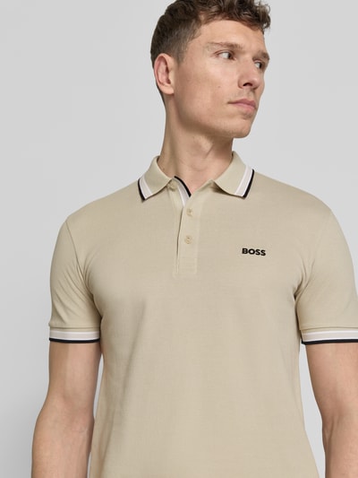 BOSS Green Regular Fit Poloshirt aus reiner Baumwolle Modell 'PADDY' Beige 3