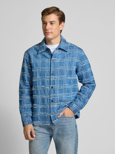 Samsøe Samsøe Regular Fit Hemdjacke mit Umlegekragen und Knopfleiste Jeansblau 4