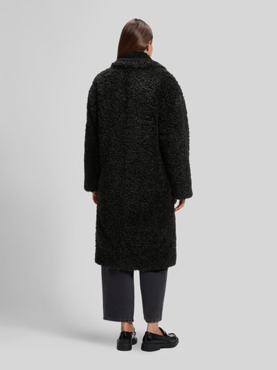 HUGO Oversized Fit Teddy- / Webpelzmantel mit Reverskragen Modell 'Malite-1' Black 5