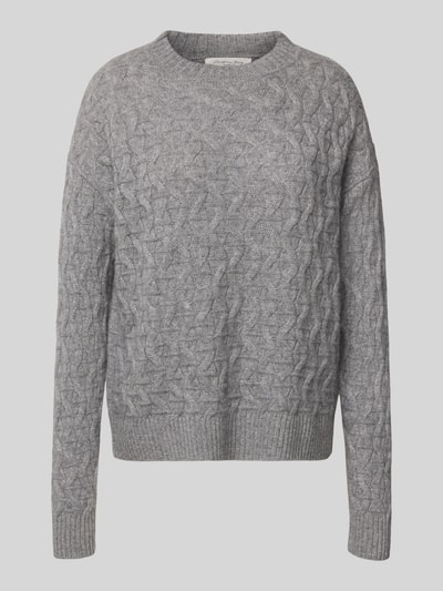 Christian Berg Woman Gebreide pullover van kasjmier met ronde hals Grafiet gemêleerd - 2