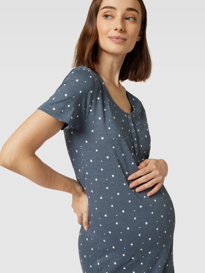 Mamalicious Knielanges Umstands-Kleid mit Motiv-Print Modell 'mira lea star' Bleu 3