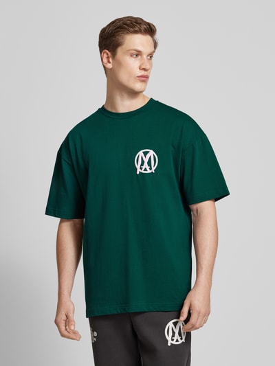 Multiply Apparel Oversized T-shirt met labelprint Donkergroen - 4