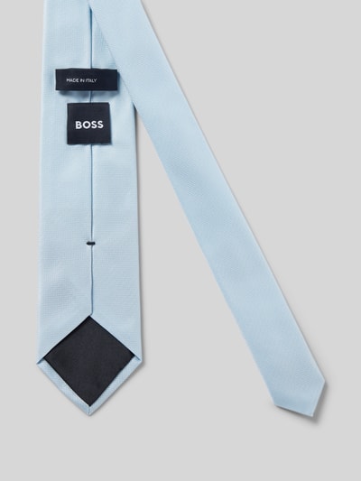 Produktfoto, hellblaue Krawatte aus Seide-Mix Modell 'H-Tie 7,5 CM-262' von BOSS, feine Struktur, Herren Krawatte von BOSS