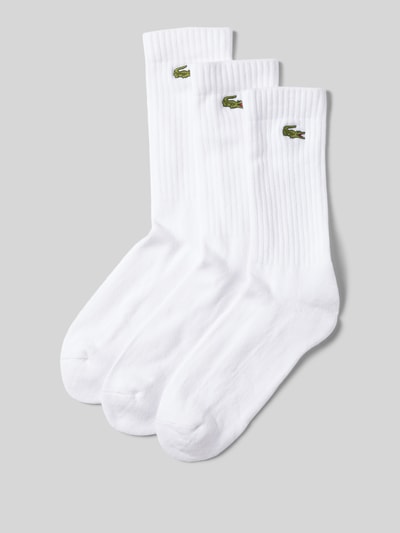 Lacoste Socken mit Logo-Stitching im 3er-Pack Weiss 1