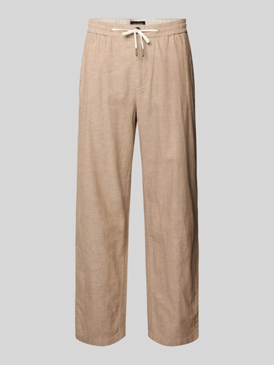 Produktfoto, Hose mit Leinen-Anteil und französischen Eingrifftaschen von Scotch & Soda in Beige, gerader Schnitt, Baumwoll-Mix, leichte Textur