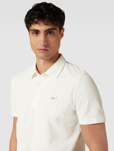 s.Oliver RED LABEL Poloshirt in gemêleerde look, model 'Washer' Wit - 3