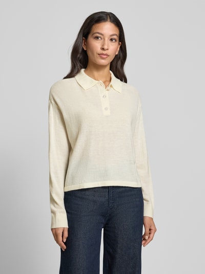 GUIDO MARIA KRETSCHMER WOMAN Regular fit shirt met lange mouwen in gebreide look, model 'Patrizia' Offwhite - 4