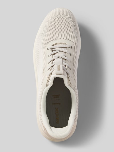 Produktfoto, Slip-on-Sneaker mit profilierter Sohle Modell 'SPHERICA' von Geox in Beige mit abgerundeter Spitze und Mesh-Optik, Schlupfform, Absatzhöhe: 5 cm, Schafthöhe: 8 cm, Schaftweite: 7 cm, Herren