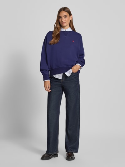 Polo Ralph Lauren Oversized Sweatshirt mit gerippten Abschlüssen Marine 1