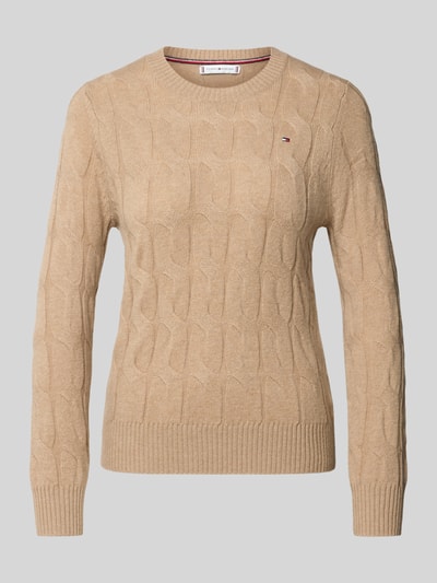 Tommy Hilfiger Regular Fit Strickpullover aus reiner Wolle Camel 2