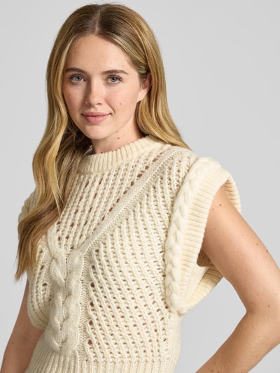 BOSS Orange Regular Fit Pullunder aus Woll-Mix Modell 'FASTINA' Offwhite 3